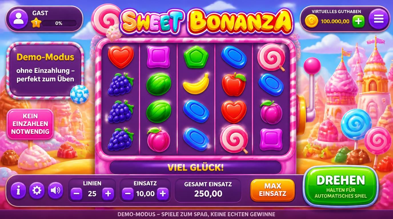 Ein eleganter Einblick in den Sweet Bonanza Demo-Modus mit virtuellem Guthaben